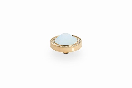 Qudo Gold Topper Canino Deluxe 10.5mm - White Opal